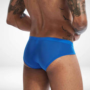 Sheer Bulge Pouch Briefs - Blue