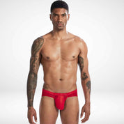 Sheer Bulge Pouch Briefs - Red