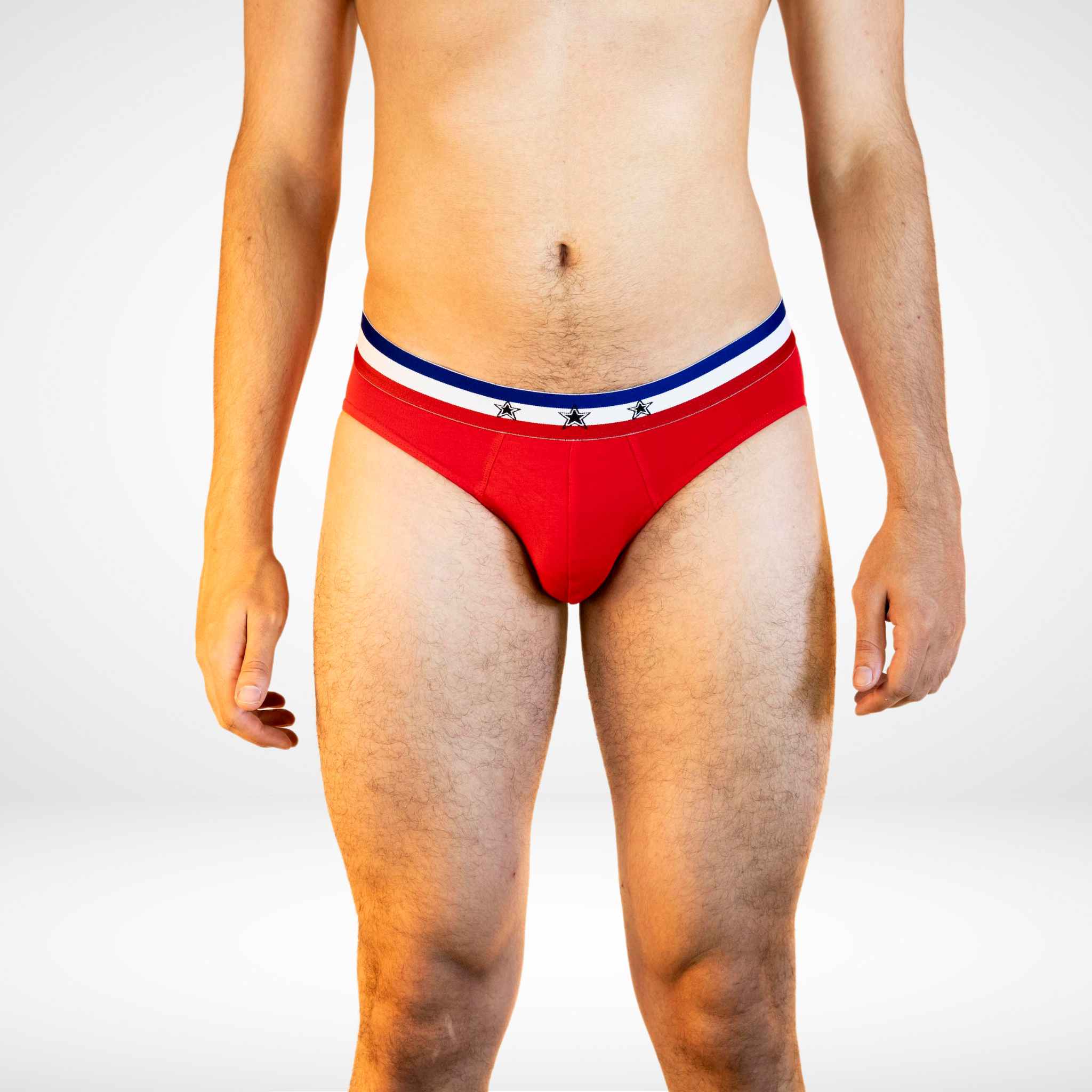 Triple Star Cotton Stretch Briefs - Red