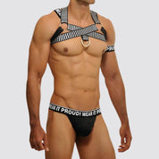 Wear It Proud! Cross Chest Harness & V Cut Matching Briefs - CrownJewel.co