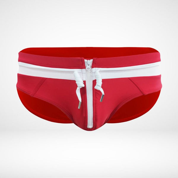 Zipper Front Swim Briefs - CrownJewel.co