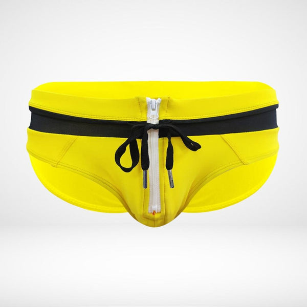 Zipper Front Swim Briefs - CrownJewel.co