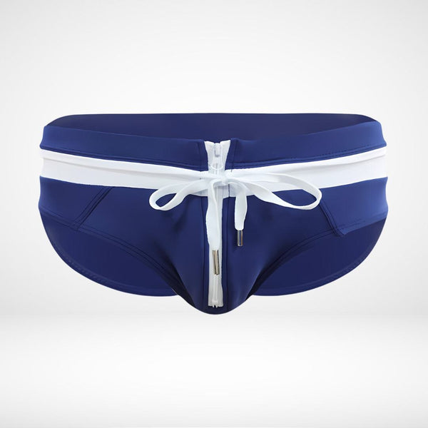 Zipper Front Swim Briefs - CrownJewel.co